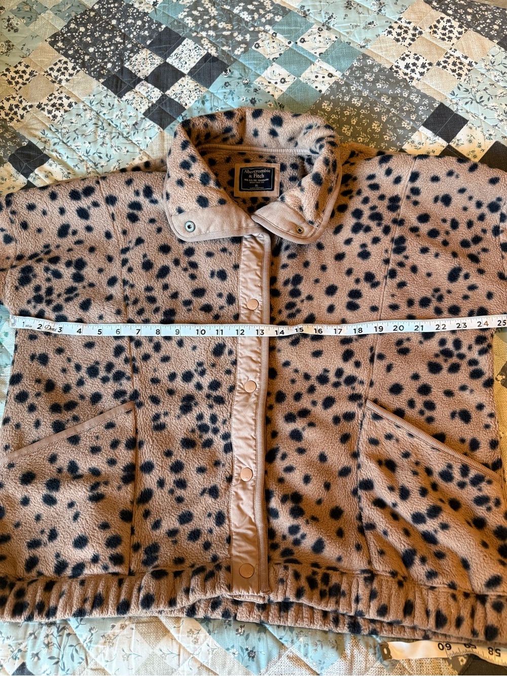 Abercrombie & Fitch Fleece Jacket - Tan/Black